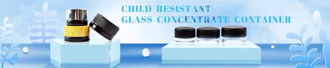 New Design 5ml Oval Concentrate Glass Jar with Child Resistant Plastic Lid